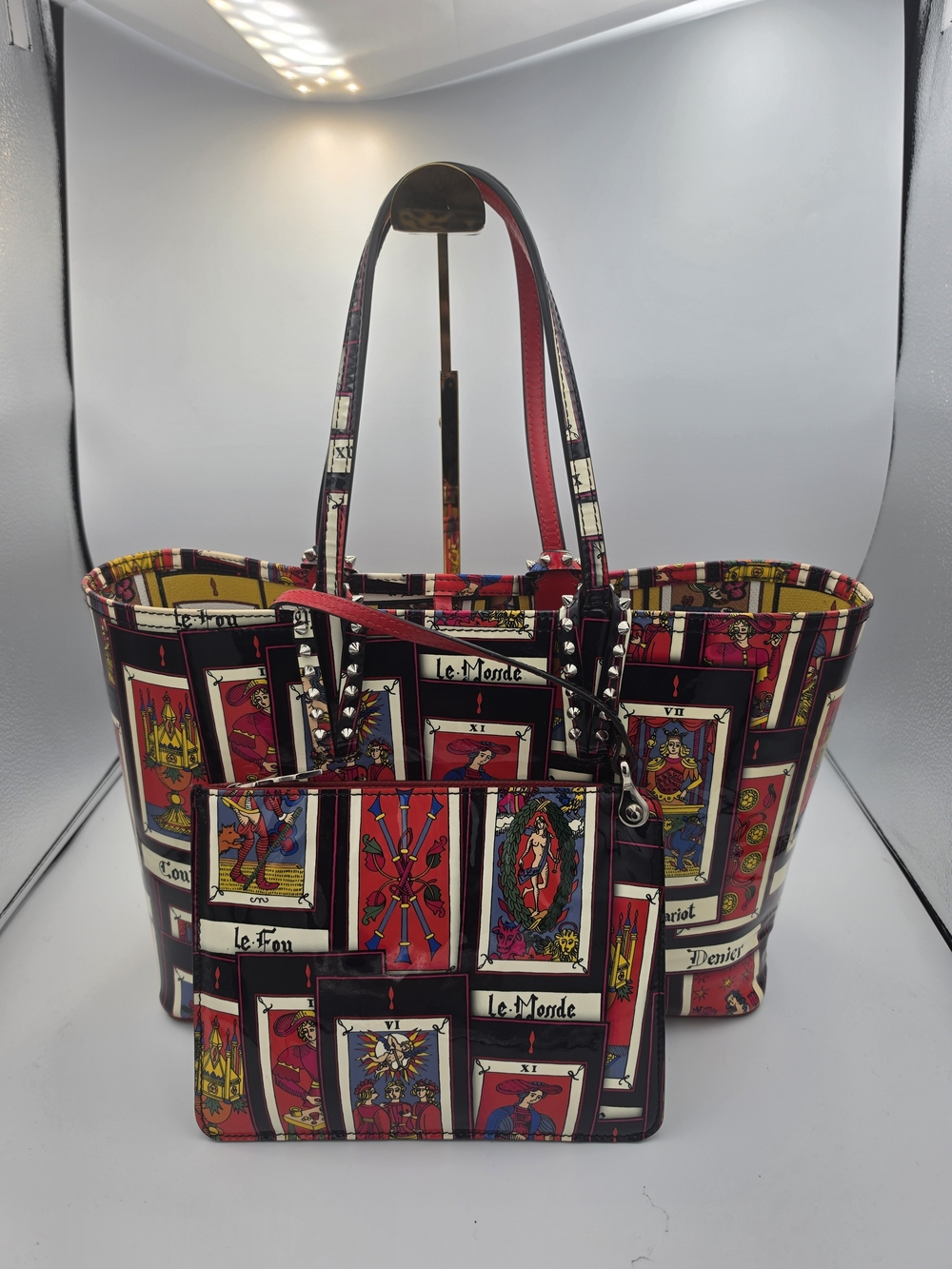 Christian Louboutin Tarot Cards Medium Cabata Tote W/ Pouch (VERY GOOD)(COA)🖤❤️
